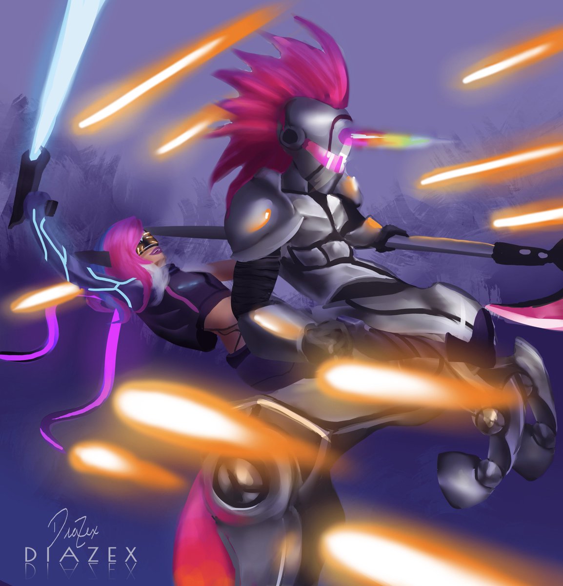diazex_art's tweet image. My best friend and I storming Area 51, 2019 colorized.

#leagueoflegends #leagueoflegendsfanart #projectjinx #arcadehecarim