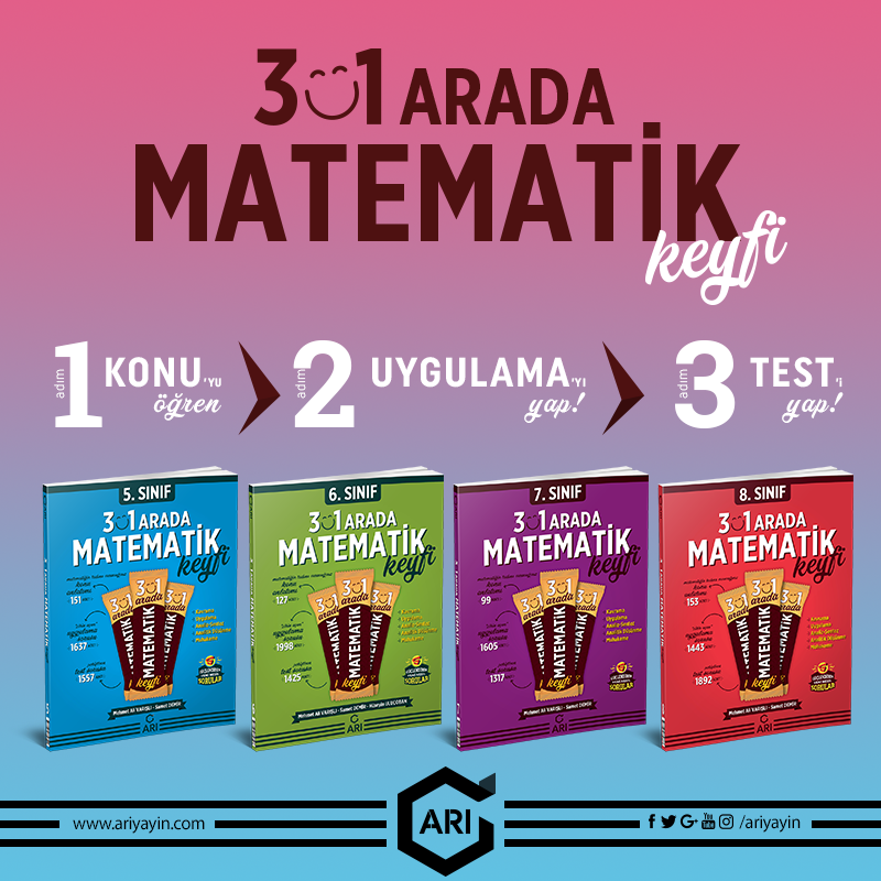 ariyayin's tweet photo. Matematiğin tadına varacağınız Konu Anlatımı, Uygulama ve Test ile birlikte Arı Yayıncılıktan Bir Yenilik Daha
* Konu Anlatımı
* Uygulama Soruları
* Test Soruları
* Akıllı Tahta Uyumlu
* Sınavlar ile tam uyumlu
* Güçlendiren Yeni Nesil Sorular

https://t.co/vhKB9HCFG3 https://t.co/6wD0tBRYDV