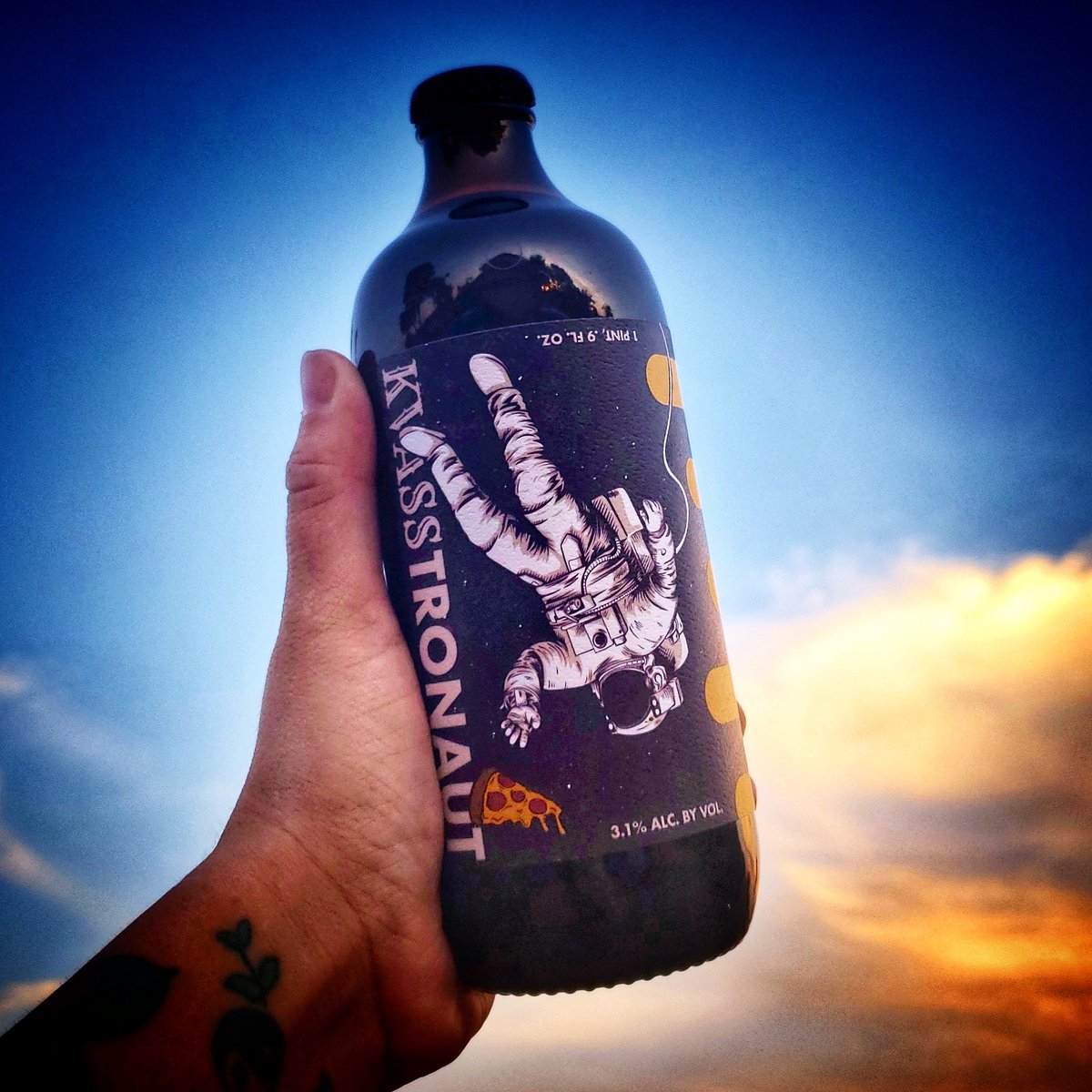 🚀BOTTLE RELEASE🚀
In celebration of today's 50th anniversary of the Apollo 11 moon landing, we release Kvasstronaut. A gin barrel-aged Kvass-style ale brewed w/<a href="/pizzicletta/">Caleb Schiff</a> "dead" crusts&amp;bread + their very own sourdough culture.
- - - -
Bottles available @ both locations!