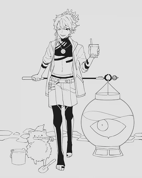 グラフィカ水着妄想:ベイガス…の線画 