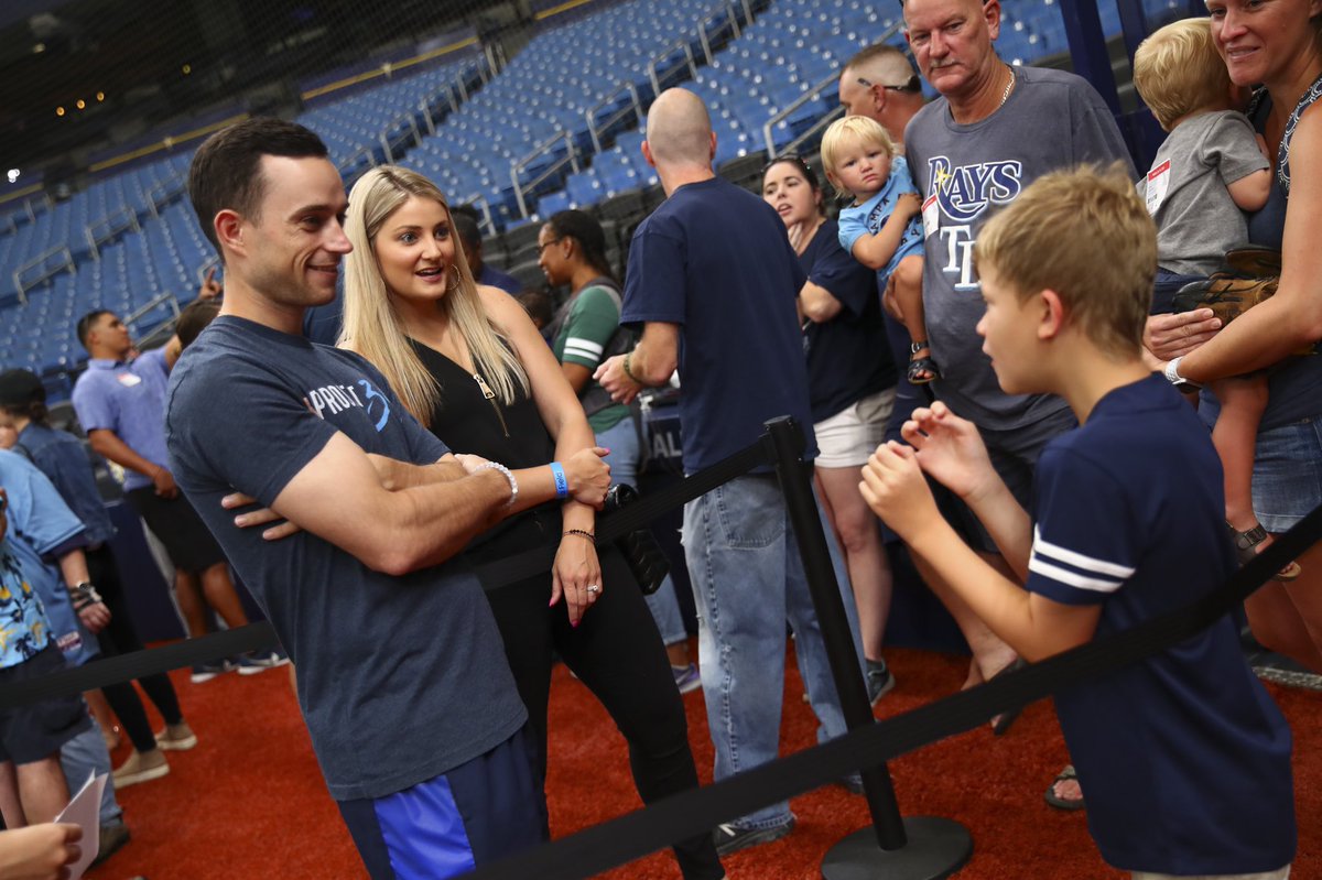 RaysCommunity's tweet photo. #RaysOnTheRunway19 is tomorrow!! Before yesterday’s game, our guys and the @RaysWives got to meet their Dream Children, who they’ll be walking the runway with! ✨ #RaysUp https://t.co/9z5bkmpVEl