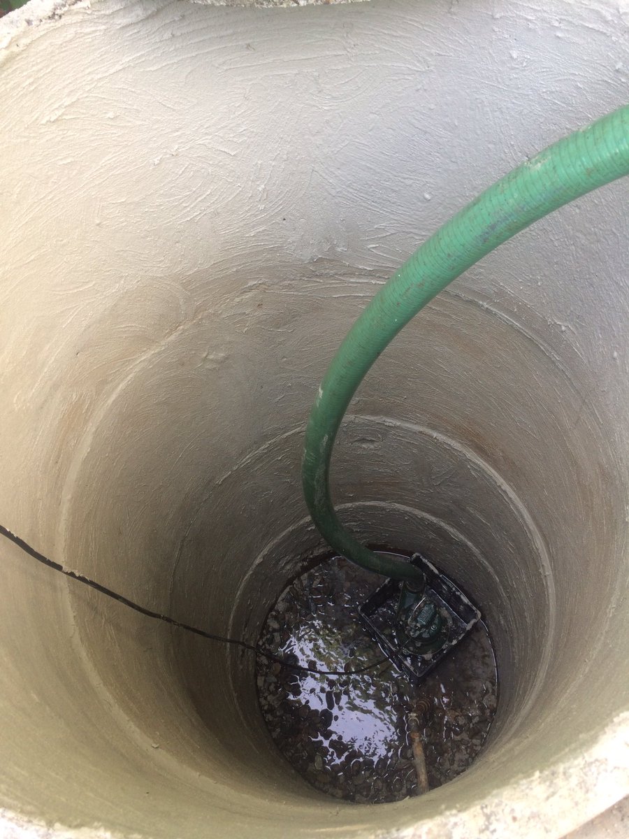 DavidHammond19's tweet photo. Beating the heat today sealing the well with hydraulic grout. Time to remove invading roots and family of salamanders. This spring has never run dry in the 100 years of living memory available. A welcome 45 degrees at the bottom! https://t.co/NqiXF4FiDD