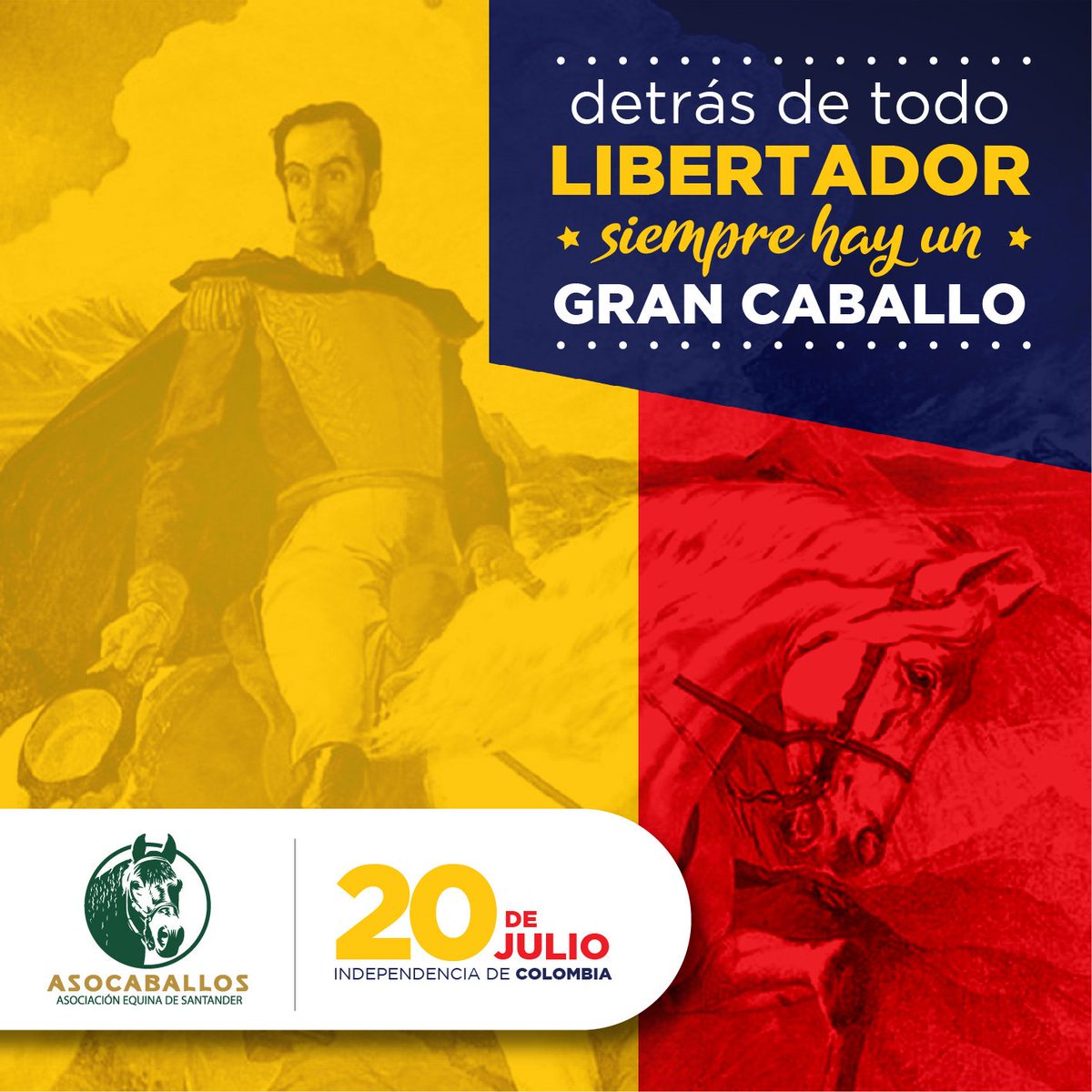 Asocaballos1985's tweet photo. asocaballos
Celebramos hoy el valor y la vida que entregaron nuestros padres de la patria por NUESTRA LIBERTAD🎉, pero no estuvieron sólos, siempre fueron acompañados de sus fieles caballos🐎!!! 🇦🇲🇦🇲FELIZ DIA DE LA INDEPENDENCIA DE COLOMBIA!!🇦🇲🇦🇲🎉🎆 #asocaballos #20dejulio https://t.co/OTyv5MwG3c