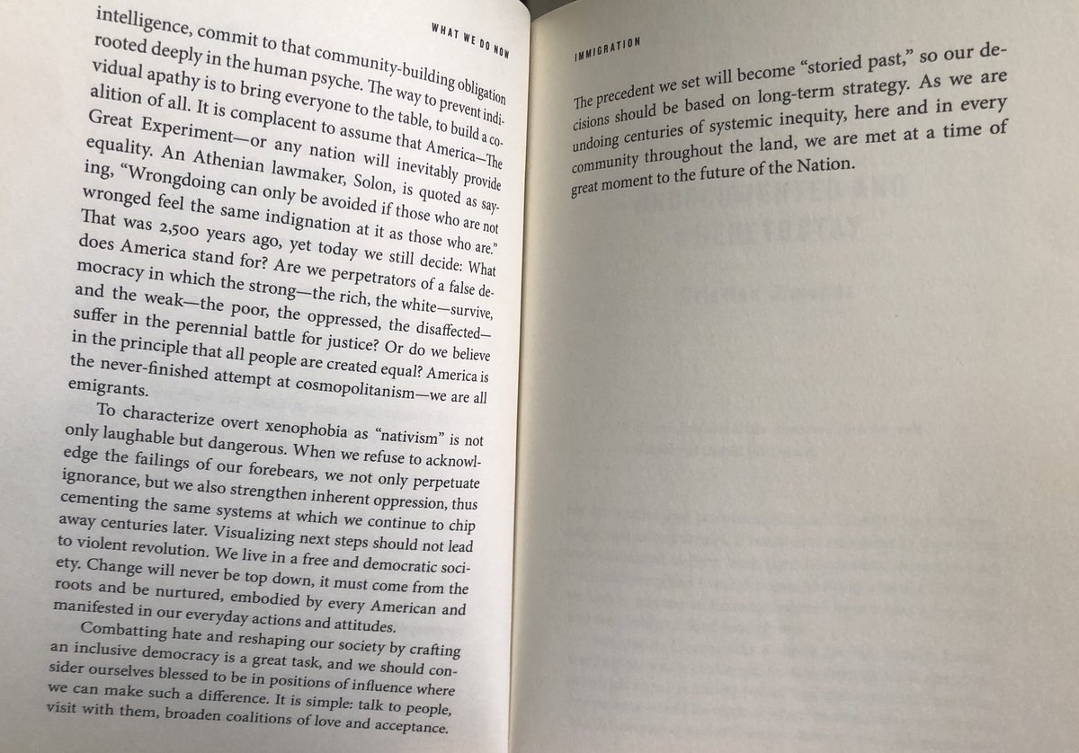 It seems like an appropriate time to dig up an essay <a href="/IlhanMN/">Ilhan Omar</a> wrote about intersectional, human-centered change called “We Are All Emigrants”.

It’s from late 2016, soon after she and Trump were both elected for the first time on the same night.

Some highlights (thread):