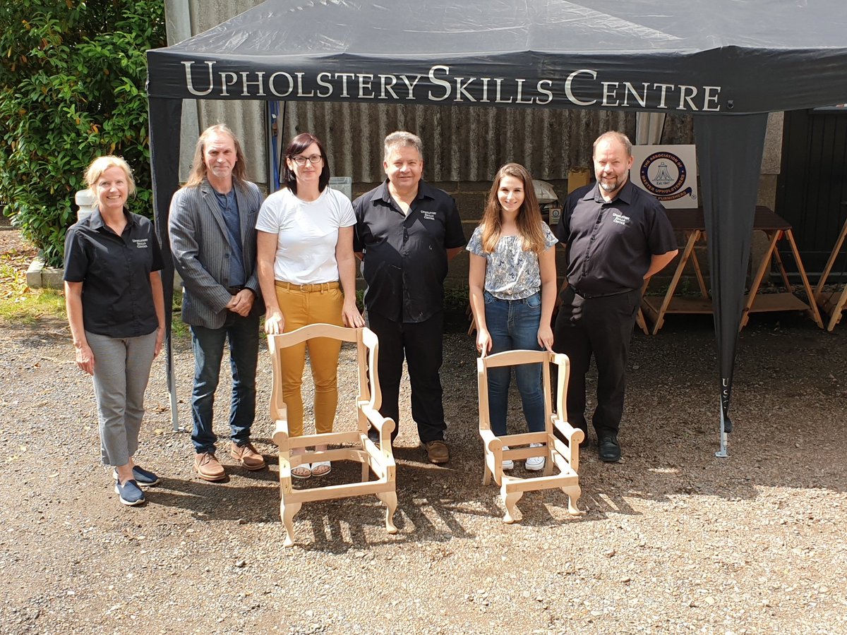 UpholsterySkill's tweet image. Thank you to @LJChairframes for two prizes awarded for the Stage 1 traditional dining chairs. Congratulations go to Stacey and Beth for winning these prizes #amusf #upholstery