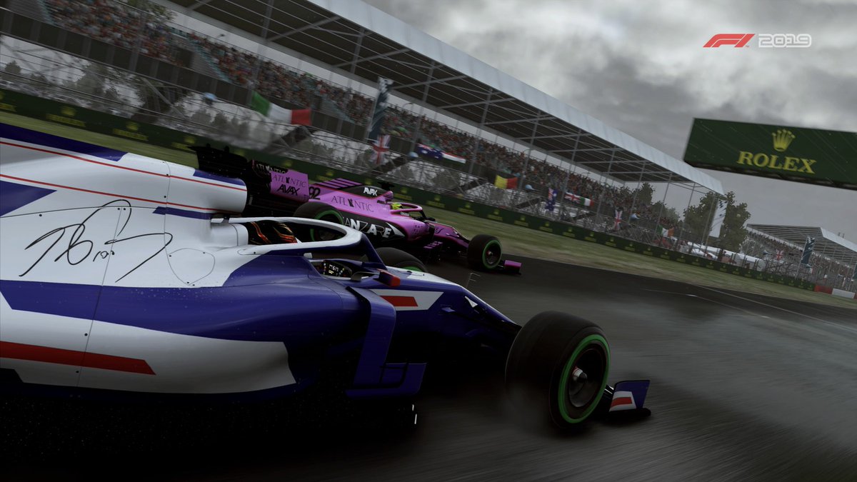 JoshGameSnaps's tweet photo. Multiplayer fun around a damp Silverstone #f1 #f12019 #f1game #formula1 #f1gamesfromcodemasters #photomode #screenshot #gamephoto #virtualphotography #silverstone #TheFramedShare https://t.co/8Aa5wysu66