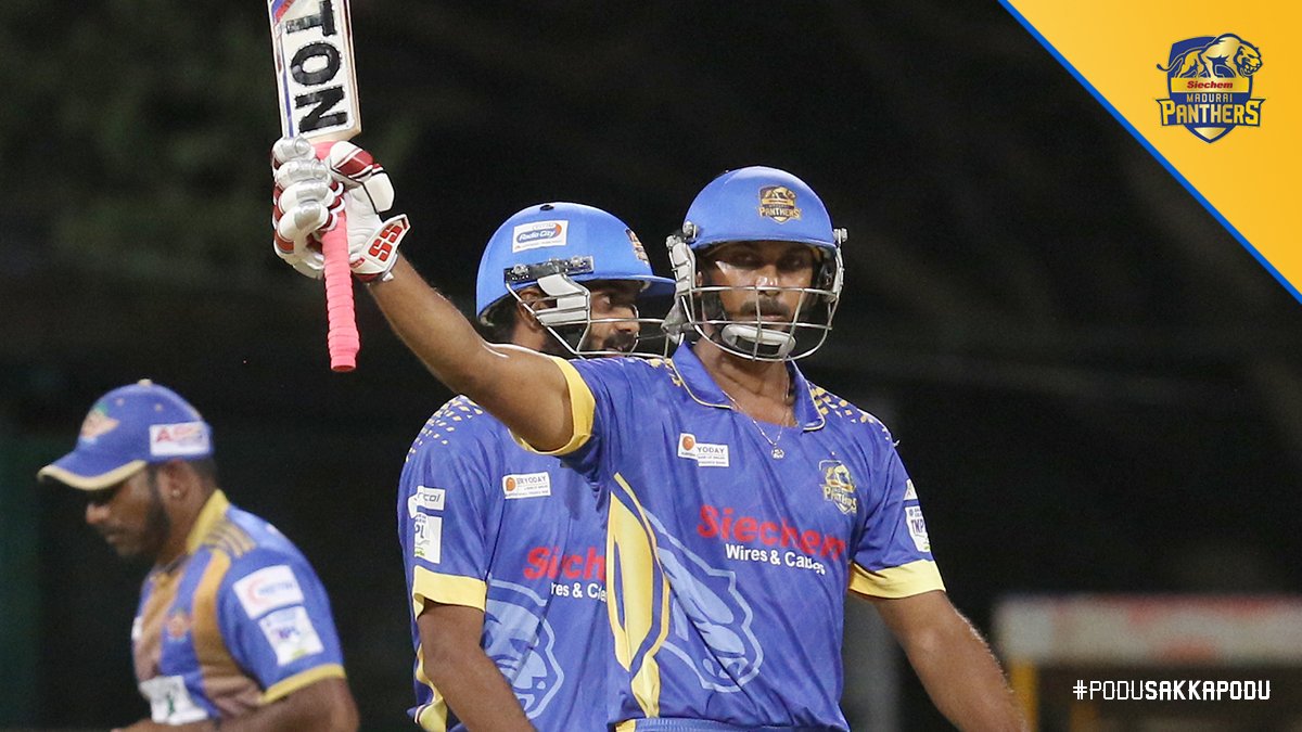 maduraipanthers's tweet photo. 🏟💫 LEADING FROM THE FRONT | Looks like KB Arun Karthick restarted from where he left it in the finals last season.

#SMPvTP #maduraipanthers #siechemmaduraipanthers #podusakkapodu #tnpl #tnpl2019 #tnpl4 #nammaoorunammagethu  #madurai #nammamadurai #tamilnadu #cricket https://t.co/5qqgot1Jgr