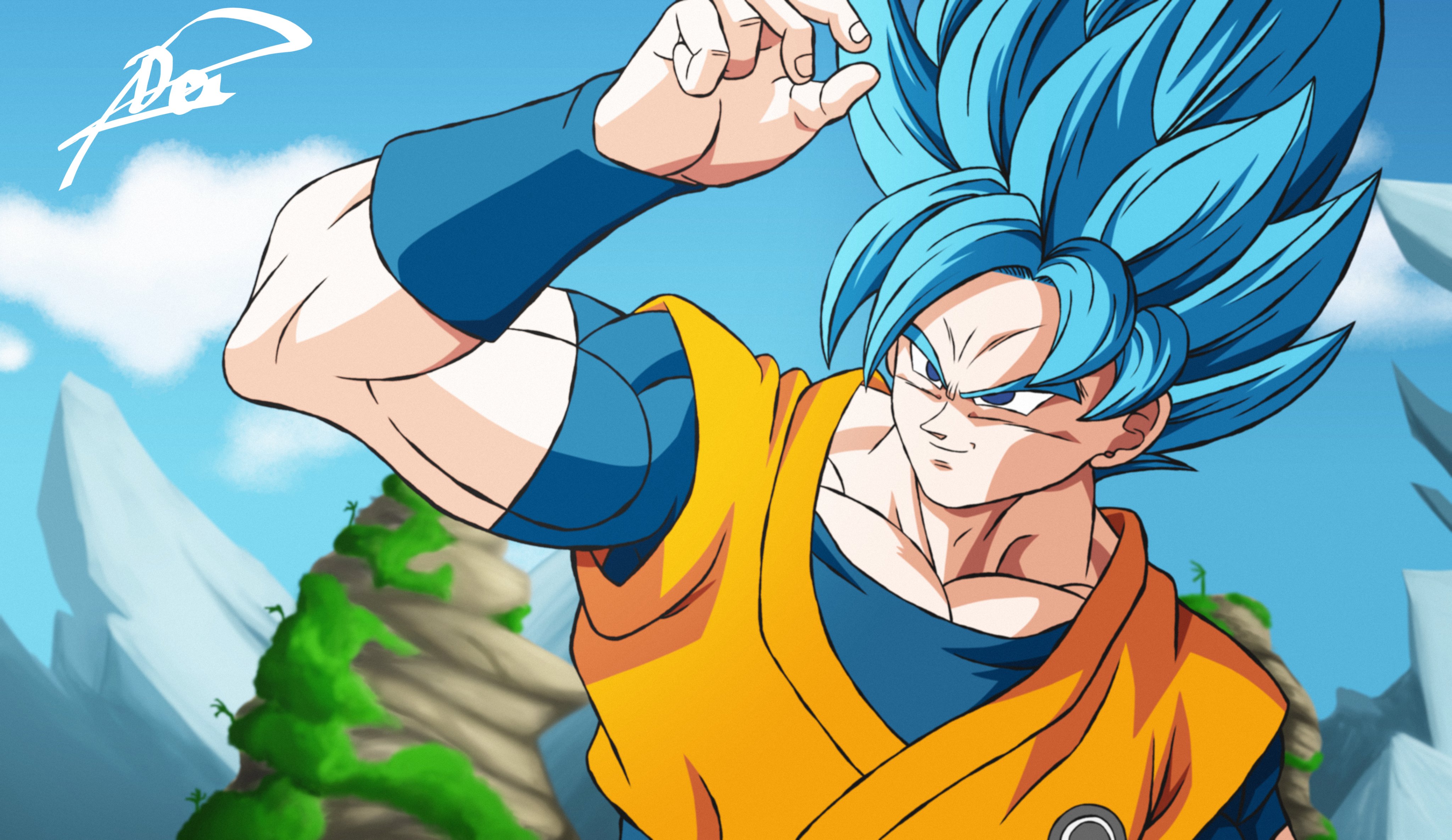 REDRAW By ME) Super Saiyan Blue Goku From DBS (Plus SSJ Goku Ver) : r/dbz