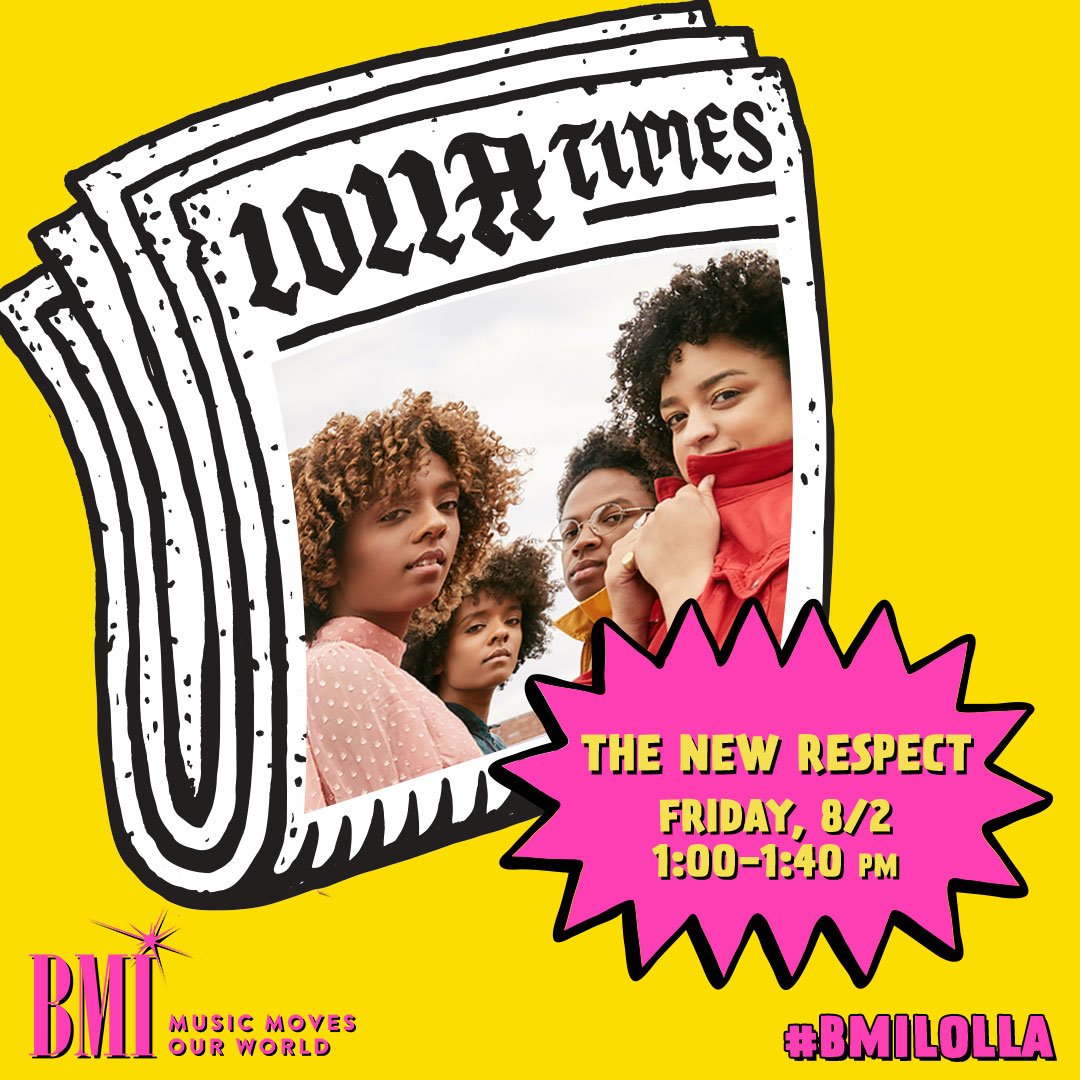 Broadcast Music Inc. (@bmi) on Twitter photo Very excited to watch <a href="/thenewrespects/">The New Respects</a> on the #BMILolla Stage this year! We know you're going to kill it! 🙌 #Lollapalooza Very excited to watch <a href="/thenewrespects/">The New Respects</a> on the #BMILolla Stage this year! We know you're going to kill it! 🙌 #Lollapalooza