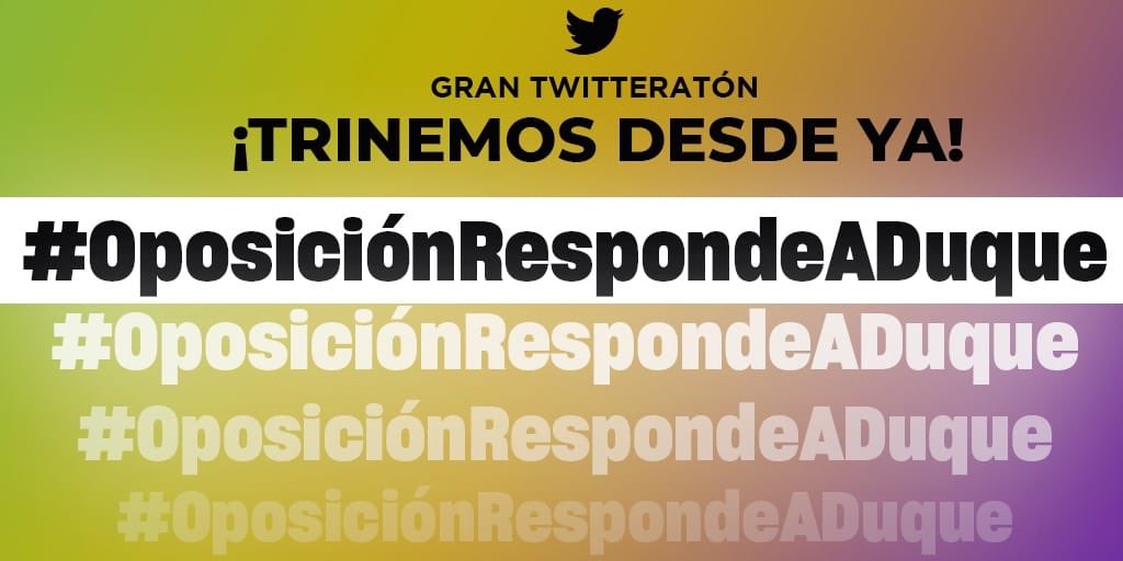 JorgeGomezG_'s tweet photo. Véalo por todos los canales de TV, #OposiciónRespondeADuque https://t.co/ZJ2s6ovGB1