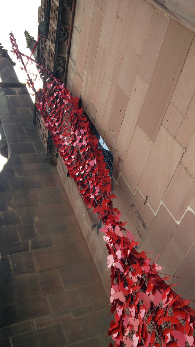 PassTheSmileOrg's tweet photo. We went to see Ben's butterfly today. We decided his would be the one racing up near the top &amp; going slightly in a different direction. He did love to throw us a curve ball 😂

@MytonHospices installation is on display @CovCathedral until 2 Aug. It's beautiful #ChildhoodCancer🎗 https://t.co/7lqbyMQVFl