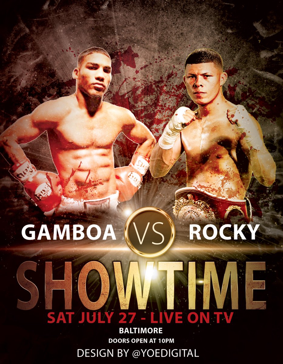 gamboa's tweet photo. GAMBOA VS ROCKY SHOWTIME SAT JULY 27 ON LIVE TV #GAMBOA #YURIORKISGAMBOA #GAMBOAVSROCKY https://t.co/as6NbhTJAg
