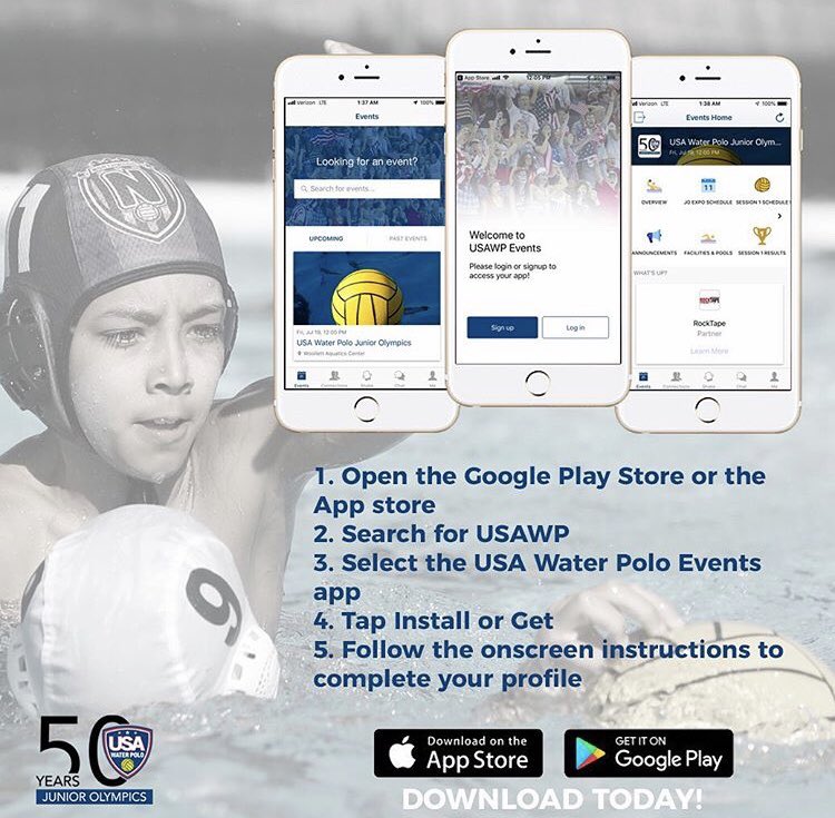 USAWP's tweet photo. Don’t forget to download the USAWP  Events App to fore all kinds of information like where to find #2019JOs Merch and more!

#JO50 https://t.co/rUKNyh3mGJ
