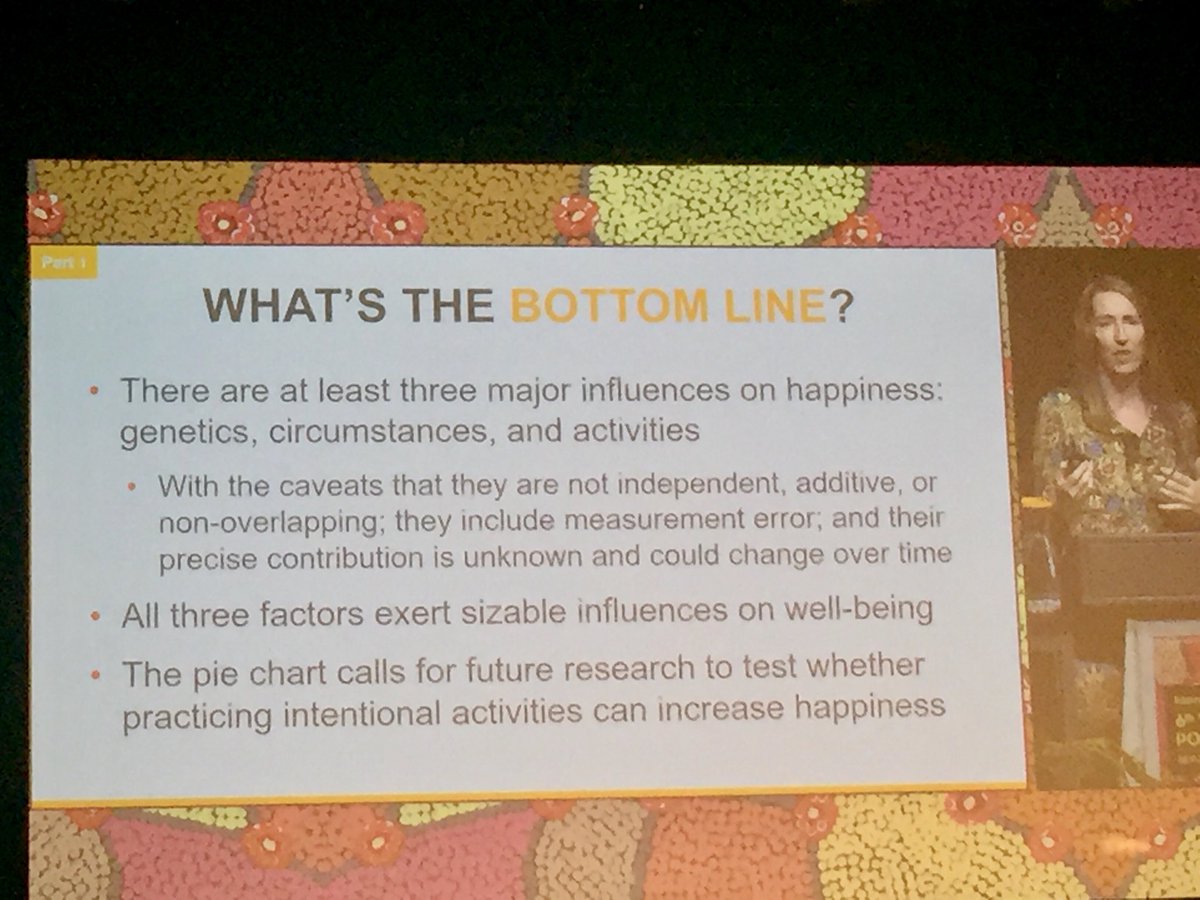 Thriving_mind's tweet photo. ⁦@slyubomirsky⁩ revisiting the widely misinterpreted Happiness Pie #WCPP2019 #PositivePsychology #happinesspie @IPPAnet⁩ https://t.co/7H6ayNuNr7