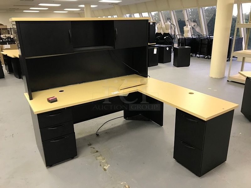 Herman Miller Corner Desk W Filing Cabinet Drawers Amp Overhead