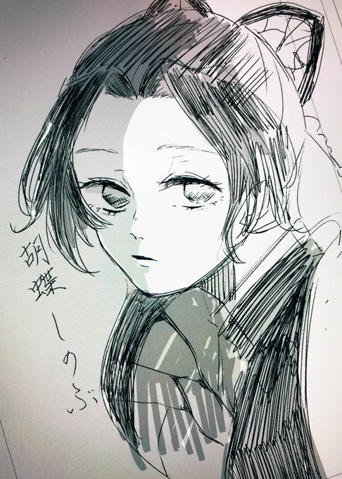 寝る前に息抜き落書きだけ…🦋 