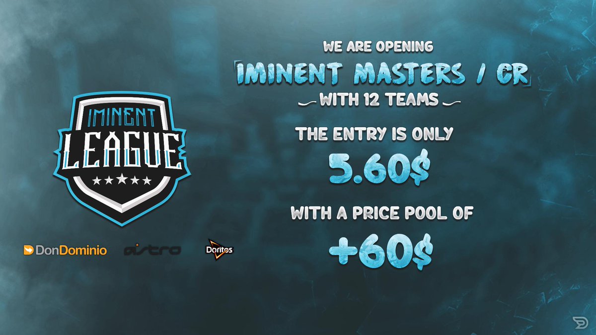 devildesignn's tweet image. Diseño para el torneo que se viene en @IminentGo darles apoyo que son unos grandes!!.

RT y FAV se aprecia.