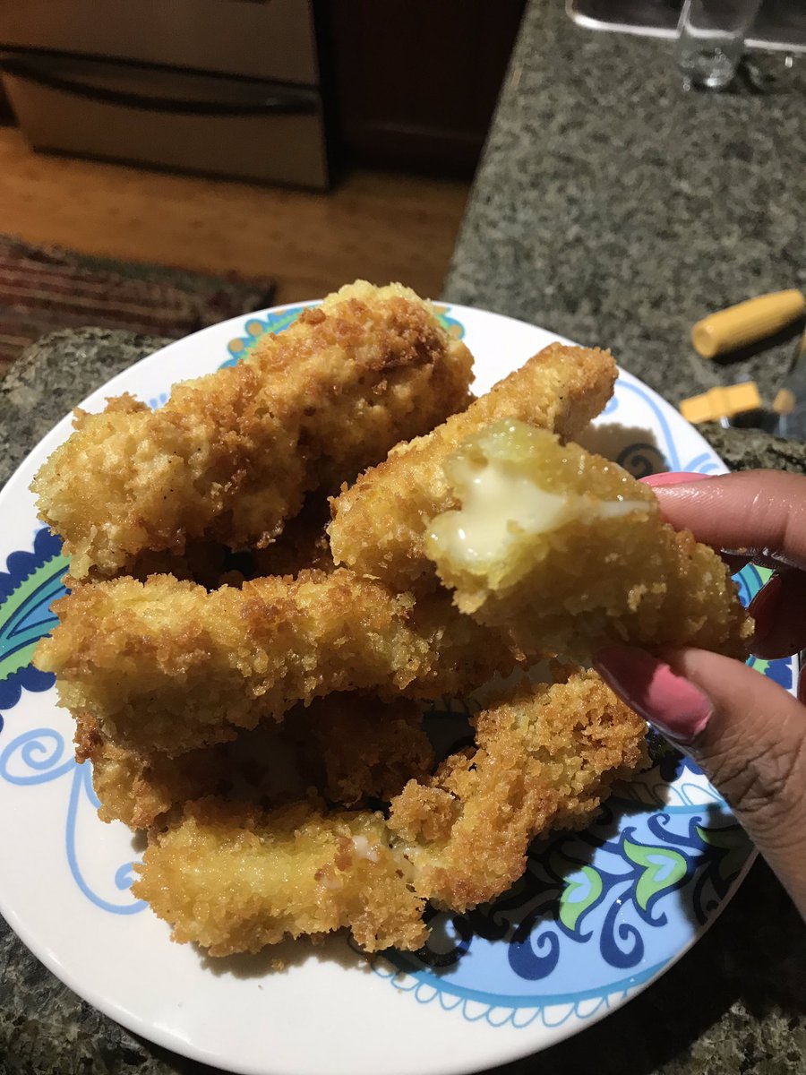 Made a bunch of vegan appetizers today! Mozzarella sticks, and fried tempeh!