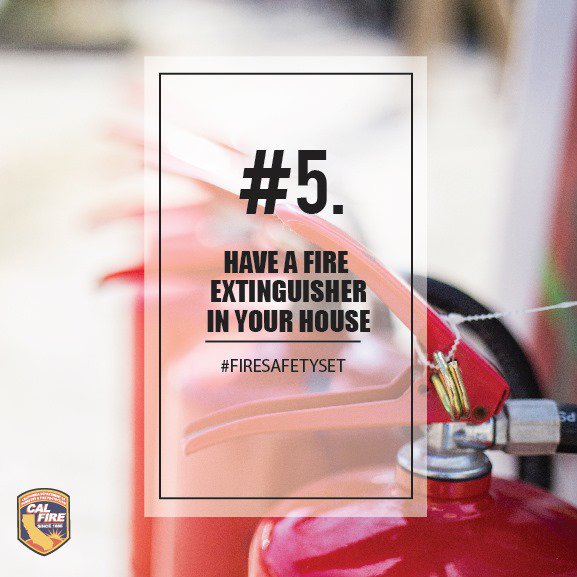 halterproject's tweet image. Great reminder from @CAL_FIRE Do you have a fire extinguisher in your home? #FireSafetySet #BePrepared