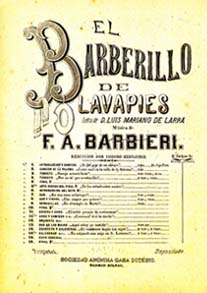 LOS ECOS DEL ROMANTICISMO ESPAÑOLFco. Asenjo Barbieri: compuso unas sesenta zarzuelas. Destacan algunas obras plenas de ingenio y espíritu popular como Jugar con fuego, Los diamantes de la corona, Pan y toros y El barberillo de Lavapiés. http://dbe.rah.es/biografias/7805/francisco-de-asis-esteban-asenjo-barbieri