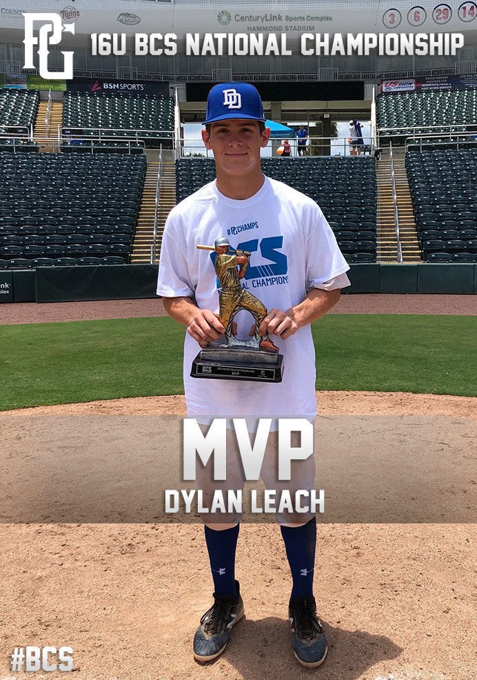 PG_Tourney's tweet image. Congrats to the 2019 BCS National Champions - @DDtxprime2021 🏆
Runner-Up: @TEAMELITENATION 
MVP: Dylan Leach
MV-Pitcher: Chandler Benson
#BCS #PerfectGame