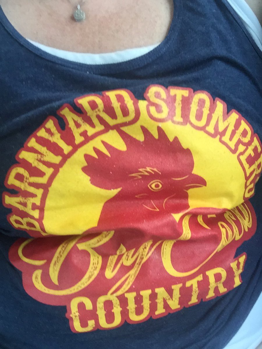 Steffani421 (@steffani4211) on Twitter photo When you are running late to serve the beers, you slap on some makeup on I-70E and walk into a McDonald’s in Indy in your pajamas and come out with your <a href="/BarnyardStomper/">Barnyard Stompers</a> “big cock country” tank. Worth all of it because I got to see <a href="/AshleyMcBryde/">Ashley McBryde</a> last night. When you are running late to serve the beers, you slap on some makeup on I-70E and walk into a McDonald’s in Indy in your pajamas and come out with your <a href="/BarnyardStomper/">Barnyard Stompers</a> “big cock country” tank. Worth all of it because I got to see <a href="/AshleyMcBryde/">Ashley McBryde</a> last night.
