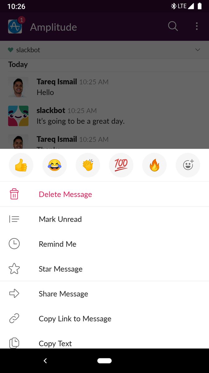  #delightful_design_details 13Long press on a msg in  @SlackHQ for list of often used emoji. If you haven't emojied enough, there's no list.A small detail and not overly clever but delightful because it fits workflow. There for people who emoji and not for those who don't.