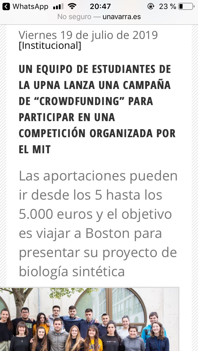 igem_upna2022's tweet photo. La universidad pública de navarra ha publicado un nuevo artículo sobre nosotros: 
https://t.co/QTnXpfKCk8

Thanks UPNA https://t.co/bWVbqNYsej