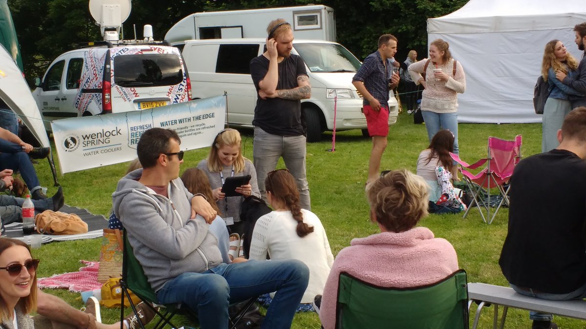 ShropshireWay's tweet photo. It's the @BBCIntroShrop from @BBCShropshire at work among the folk at @amppartyinpark in #BishopsCastle https://t.co/CL9O6GlKYS