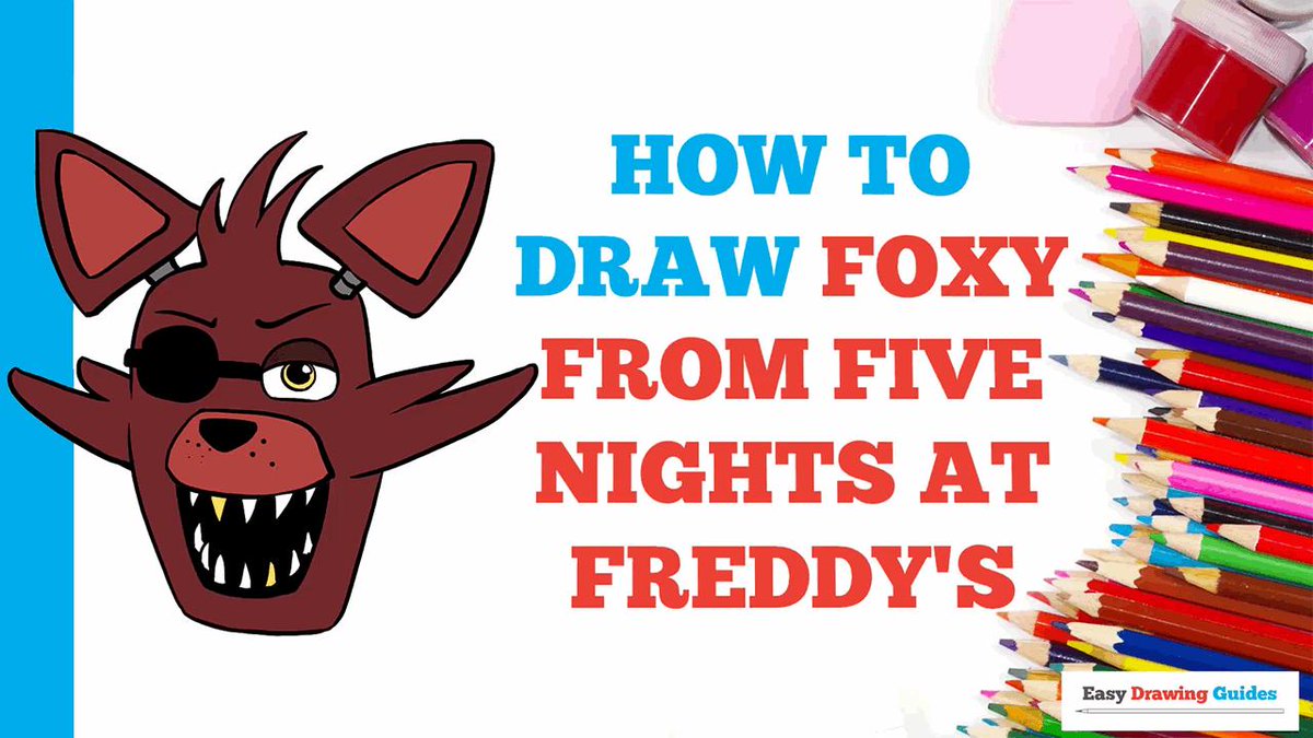 Easy Drawing Guides On Twitter How To Draw Foxy From Five - fnaf foxy drawing easy