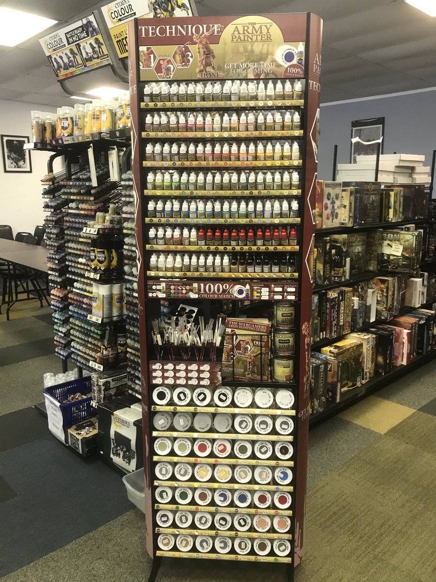 GrognardStore's tweet image. Full rack of Army Painter paints and brushes! Always adding more stuff! #gotitatgrognards