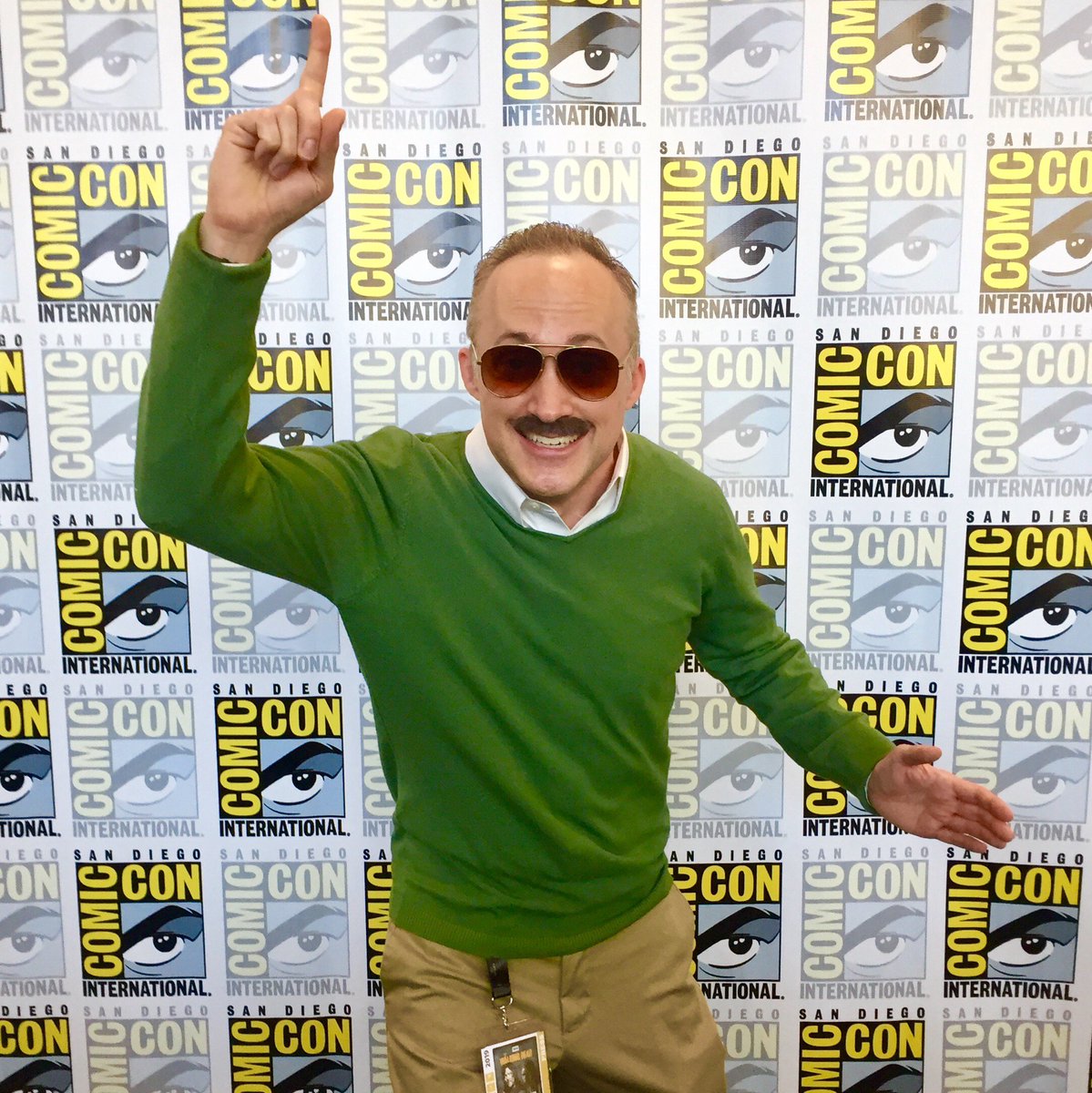 kmcshane's tweet photo. One more time, True Believers! #ComicCon2019 #Excelsior @TheFakeStanLee https://t.co/QD0uWDlDv9