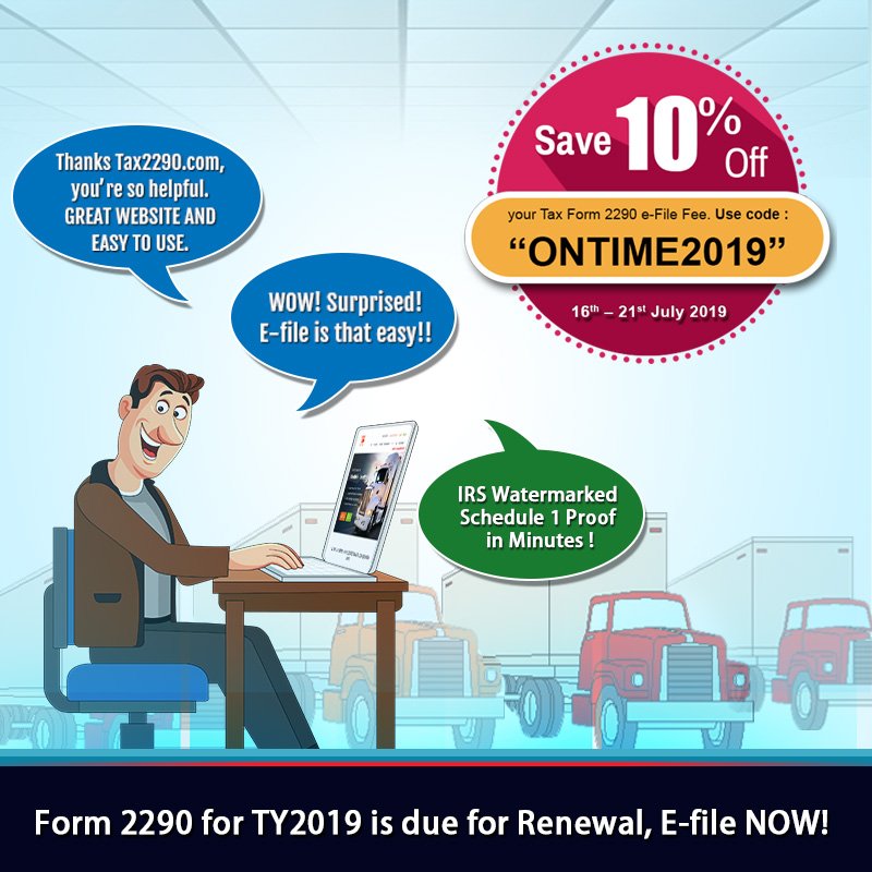 IFTATax's tweet photo. We are accepting #Form2290 #taxreturns for #taxyear 2019-20, and #Form720 for Q2,2019 filing #PCORI #IndoorTanning. Avail #flat10% #OFF #efilefee, code expires tomorrow.
https://t.co/AtpchF1nuO
#Form2290 #Form720 #PCORI #IRSShutDown #Trucking #Trucker #720 #efile #IRS #HVUT https://t.co/QqyE5MhI3W