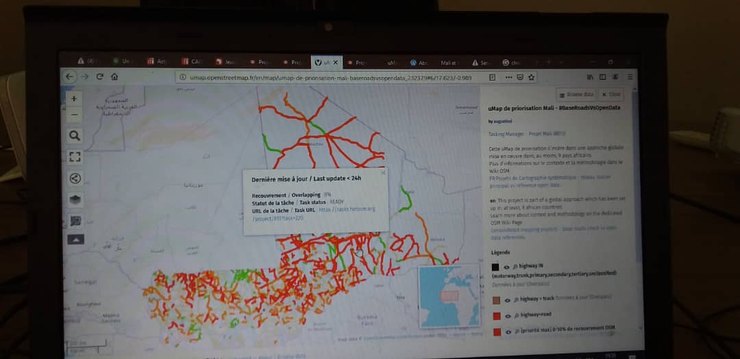 OSM_Mali's tweet photo. Grand #Mapathon aujourd'hui en collaboration avec les Communautés Soeurs du #Bénin, #Togo et #Guinée sur le projet https://t.co/5JCa3zJdrk
Malgré des soucis d'accessibilité au projet, quelques taches ont pu être complétées.
#BaseRoadsVsOpenData #Data4Dev
#Map4Mali https://t.co/COM8JZ6VyG