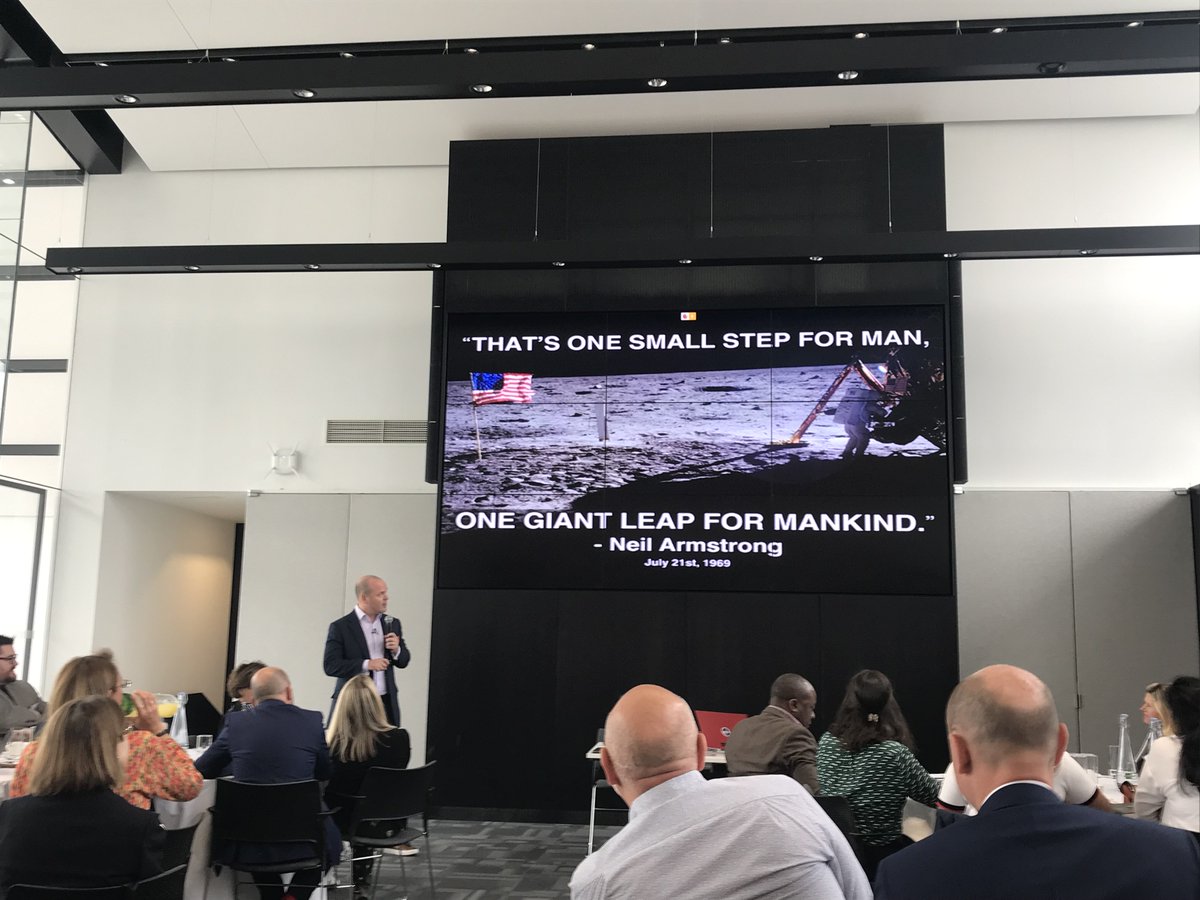 DellTechUK_'s tweet photo. At the time of posting it will mark exactly 50 years since humans first set foot on the moon, accomplishing something that seemed impossible. At the #DigitalLeaderShipForum @GlennMmallon describes how #AI can now be leveraged to achieve the next "impossible". @DLFmembers https://t.co/IskSSNq8hD