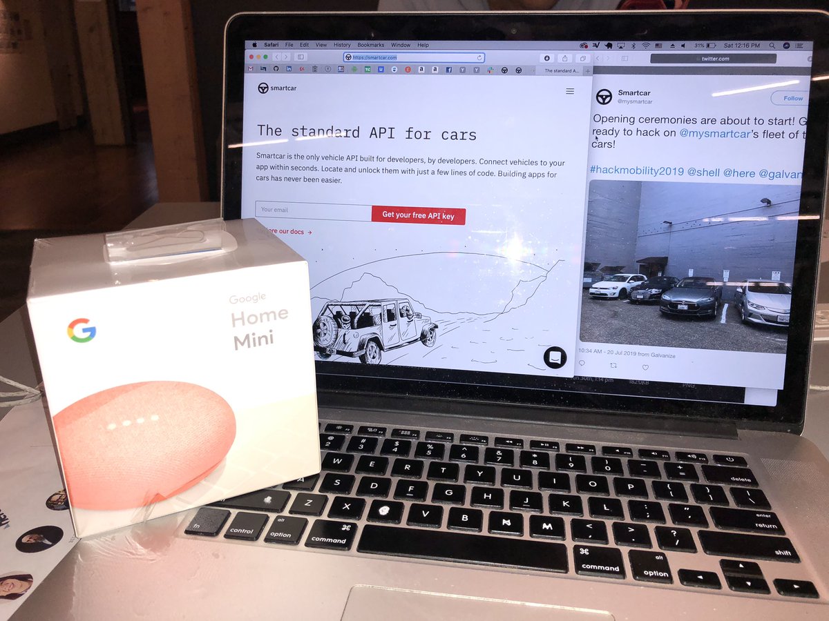 RauhmelFoxCEO's tweet photo. I unlocked @mysmartcar and won a Google Home Mini #hackmobility2019 https://t.co/7W1EdkkvNM https://t.co/B72Vvsh8DL