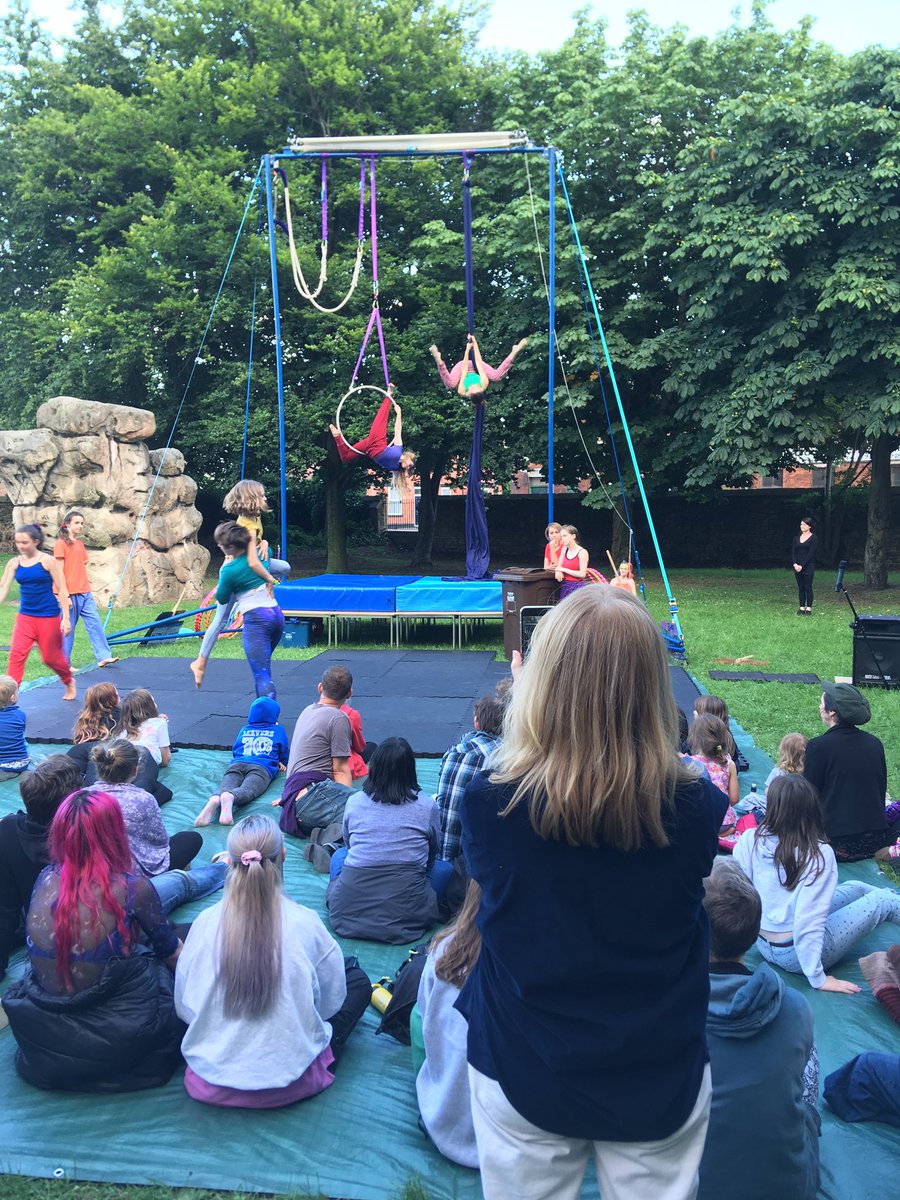 Isobelsays's tweet photo. [After watching the final Troupe show of the summer)
H: you did a move I haven’t seen before on the hoop in your first section.
IS: yes, I learnt it today ahd liked it.
H: ... *eyebrows* https://t.co/SkXaVipOzN