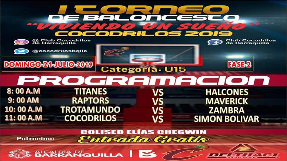 AsebaDel's tweet photo. Nuestro Club afiliado @CocodrilosBqlla invita a la Fecha 2 de la 2da fase de su I Torneo "Viviendo un sueño" Cocodrilos 2019, este Domingo en el Elías Chewing de 8 am a 1pm https://t.co/FZApS3ZMr1