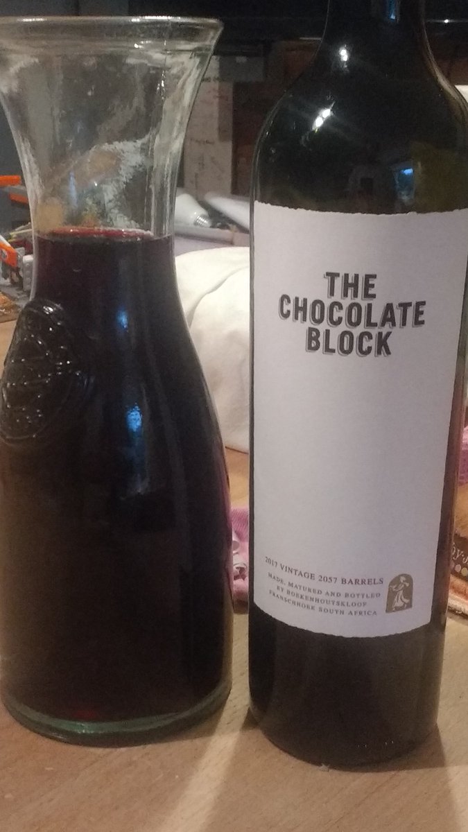 This weekend's treat - <a href="/the7chairs/">boekenhoutskloof</a> 2017 The Chocolate Block <a href="/majesticwine/">Majestic Wine</a>. A solid big wine, as per the hype. Enjoyed over two nights, surprised that it hasn't opened out more. Cellerable. Worth £20? There are wines 1/2 the price which with time under the stairs will be as yummy
