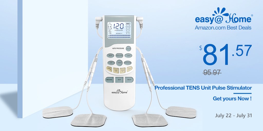 easyathome_'s tweet photo. 🎉🎉AMAZON BEST DEAL! Begins on July 22 and ends on July 31! 

ENTER HERE: https://t.co/mTj5aX7FOT 

🌞🌞Relieve your soreness, stiffness and chronic pain with Easy@Home. ✨✨

#EasyAtHome#TENS#EMS#MuscleStimulator#Amazon#BestDeal#ChronicPain#NervePain #MusclePain#PrimeDay https://t.co/WrMne6uFF3