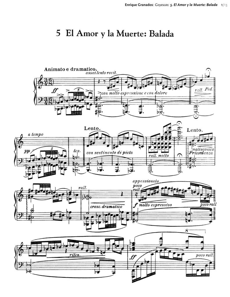 LOS ECOS DEL ROMANTICISMO ESPAÑOLEnrique Granados: compositor, pianista y pedagogo vinculado a los movimientos modernistas. Es conocido principalmente por su obra pianística, especialmente por la suite Goyescas, en la que basó la ópera homónima.  http://dbe.rah.es/biografias/11244/enrique-granados-y-campina