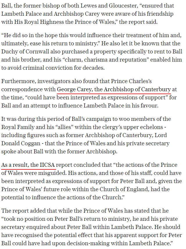 This is what obstruction of justice looks like. (Prince Charles using his Royal influence to intervene on behalf of paedosadist Peter Ball)  #OpDeathEaters  https://www.telegraph.co.uk/news/2019/05/09/prince-charles-criticised-official-sex-abuse-inquiry-misguided/?fbclid=IwAR2ukel5ifgiutbALnGQSruRWtmWSRQbGVpoy9c4jlVNytNktjclfR3yEbo