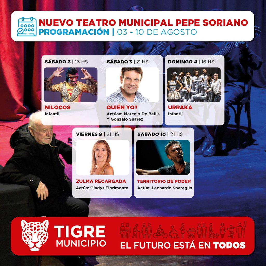 CristianLisera's tweet photo. Nuevo Teatro Municipal "Pepe Soriano" 🎭🐯
Estas vacaciones de invierno, disfrutá de las mejores obras🤩 . @MunicipioTigre #ElFuturoEstaEnTodos https://t.co/nQbgFQ7gl6