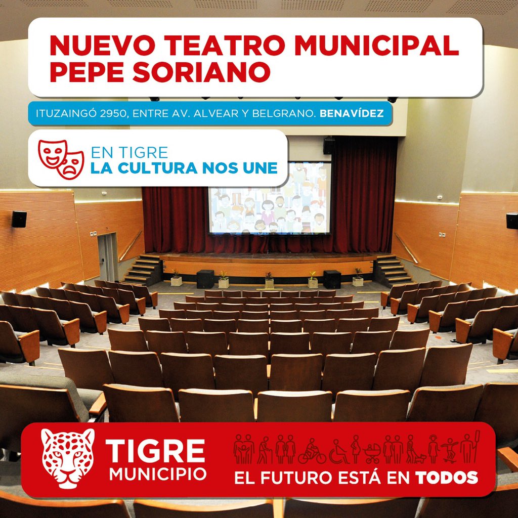 CristianLisera's tweet photo. Nuevo Teatro Municipal "Pepe Soriano" 🎭🐯
Estas vacaciones de invierno, disfrutá de las mejores obras🤩 . @MunicipioTigre #ElFuturoEstaEnTodos https://t.co/nQbgFQ7gl6