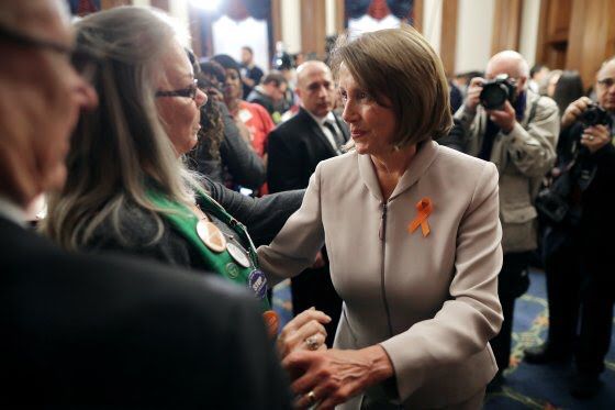 SpeakerPelosi's tweet image. The pain felt by so many after that terrible night in Aurora seven years ago continues to spur us to action. The brave work of activists like Sandy &amp;amp; Lonnie Phillips, who lost their daughter, was crucial to bringing about passage of #HR8. Together, we will #EndGunViolence!