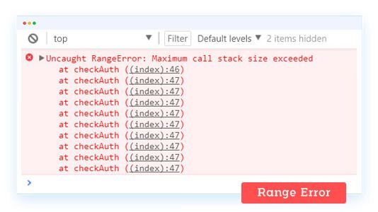 macronimous's tweet image. Uncaught RangeError: Maximum call stack in JavaScript bit.ly/2XTeZT5 #JavaScriptDebugging