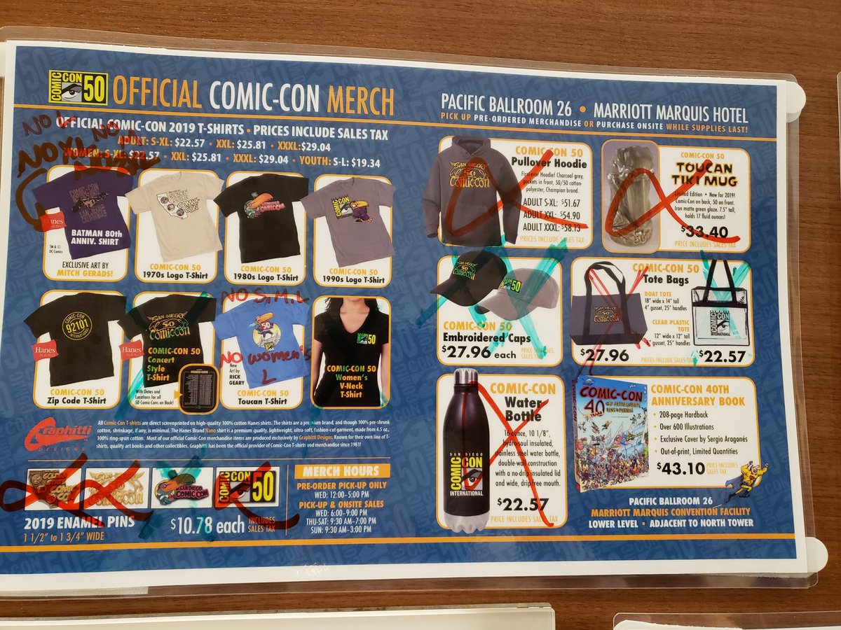 BrooklynEddie58's tweet photo. @SD_Comic_Con @ParksAndCons  CCI merch inventory #SDCC #SDCC50 https://t.co/Mdzf5UKhRl