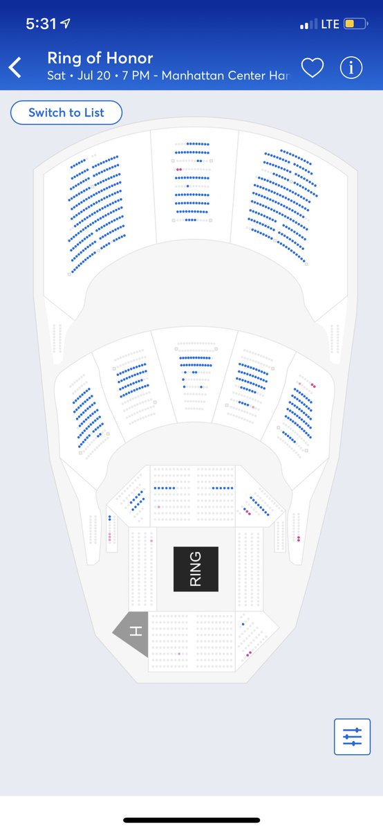 Ring Of Honor Hammerstein Ballroom Seating Chart