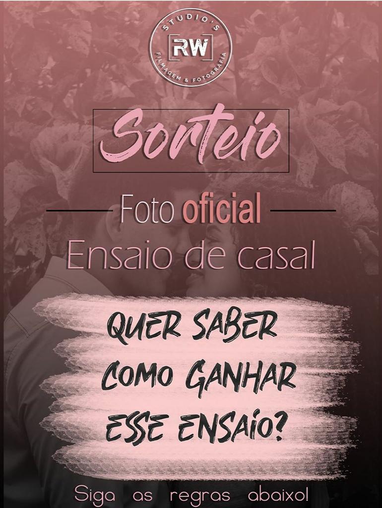 Não perca a chance de ganhar um ensaio top com direito aquela make maravilhosa! 
<a href="/rwstudio_s/">rwstudio’s</a> valendo pelo Insta.