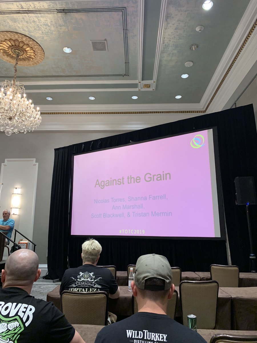 jchasedistill's tweet photo. “Against the Grain” @totc Less than 1% of corn grown in the U.S. directly feeds the nation’s people or is turned into alcohol, and much of that is from high-fructose corn syrup! #totc19 https://t.co/GXj7cVSxfb